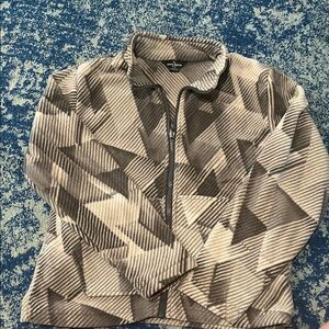 Eddie Bauer Gray and Cream Geometric Jacket